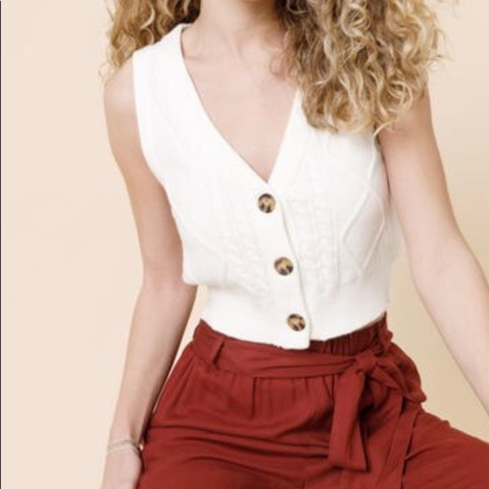 NWT Button-front Knit Tank